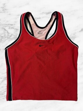 Nike Red Racerback Tank with Black and White Piping